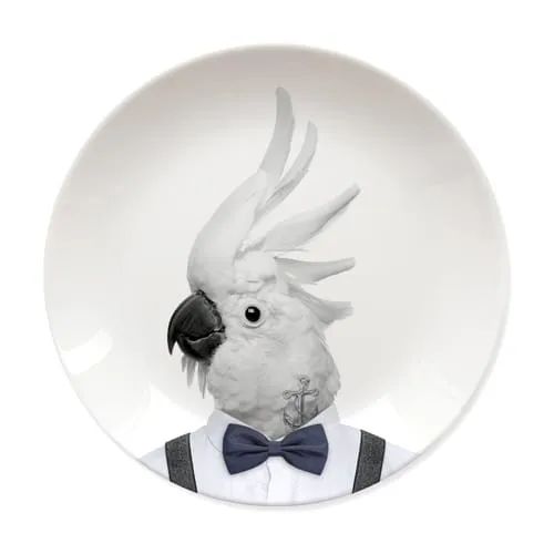 Mustard Colin Cockatoo tallrik keramik kakadua