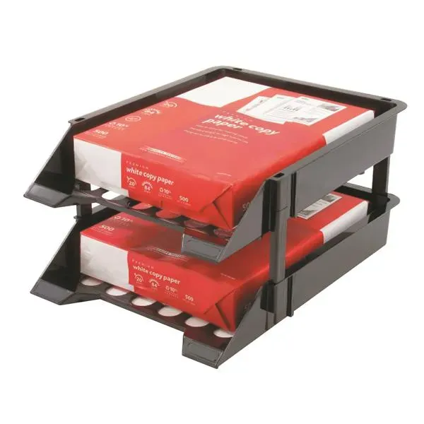 Deflecto SuperTray brevställ 2-pack svart stapelbar