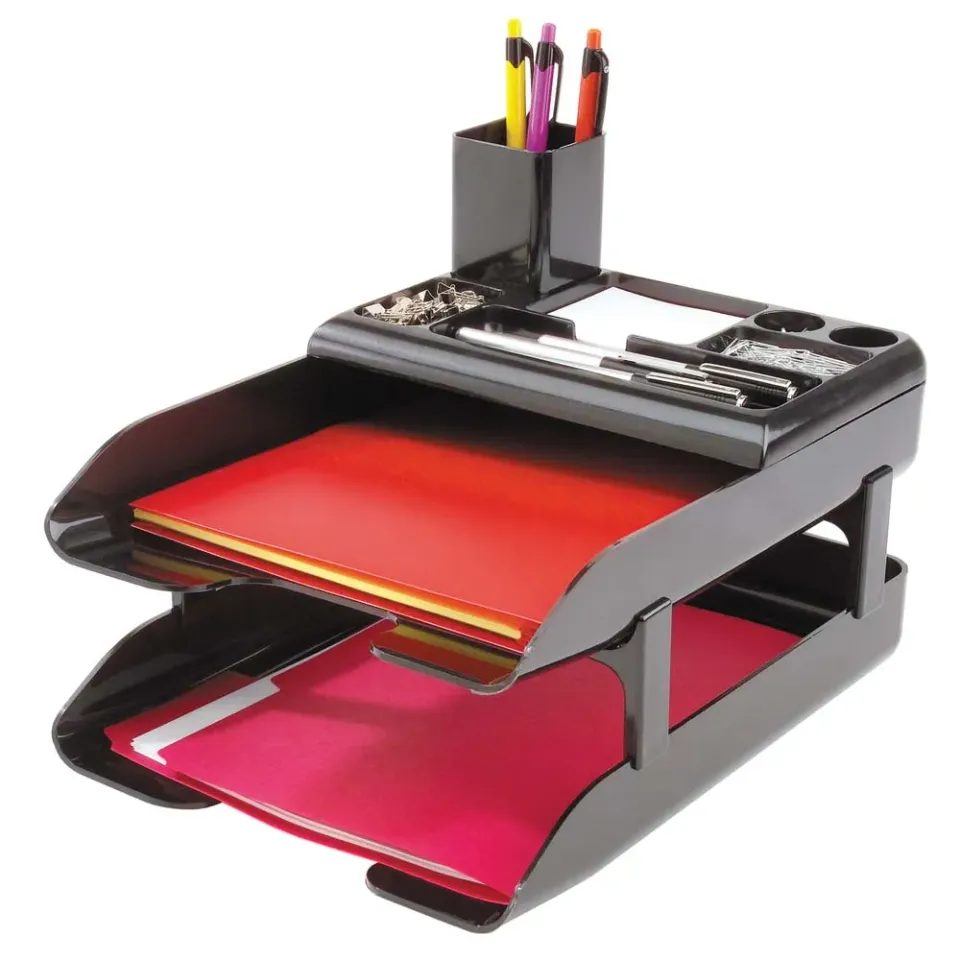 Deflecto Corporate Desk Tray Set brevställ svart 2 fack