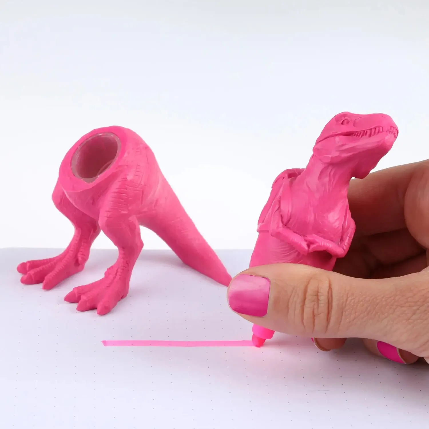 Mustard T-Rex Dino överstrykningspenna magenta