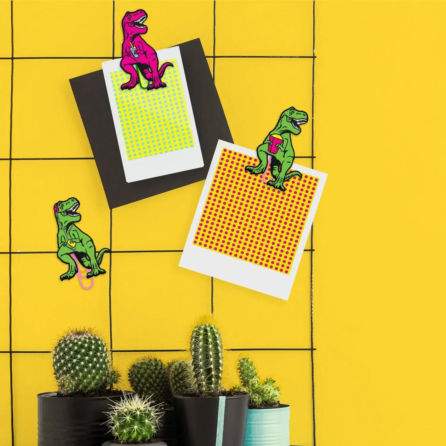 Mustard T-Rex fotohängare 6-pack