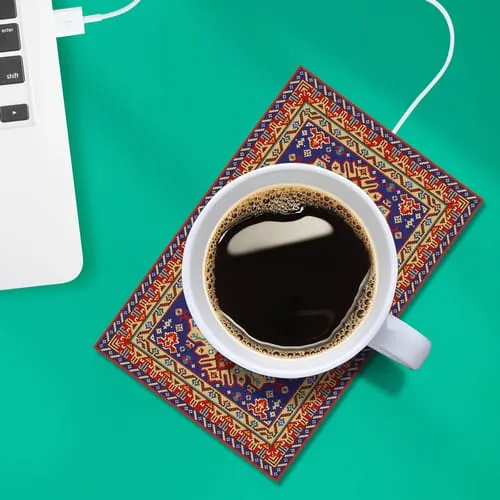 Mustard Persian Rug muggvärmare USB matta