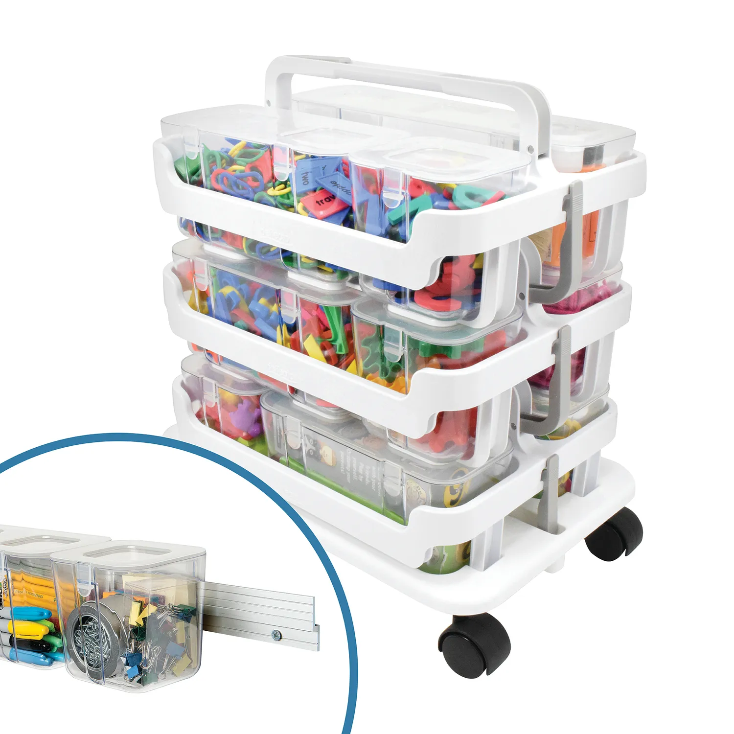 Deflecto Stackable Caddy förvaringsbox 3-pack transparent