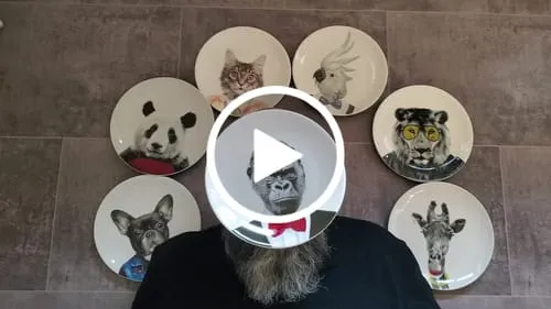 Mustard Garry Gorilla tallrik med djurmotiv