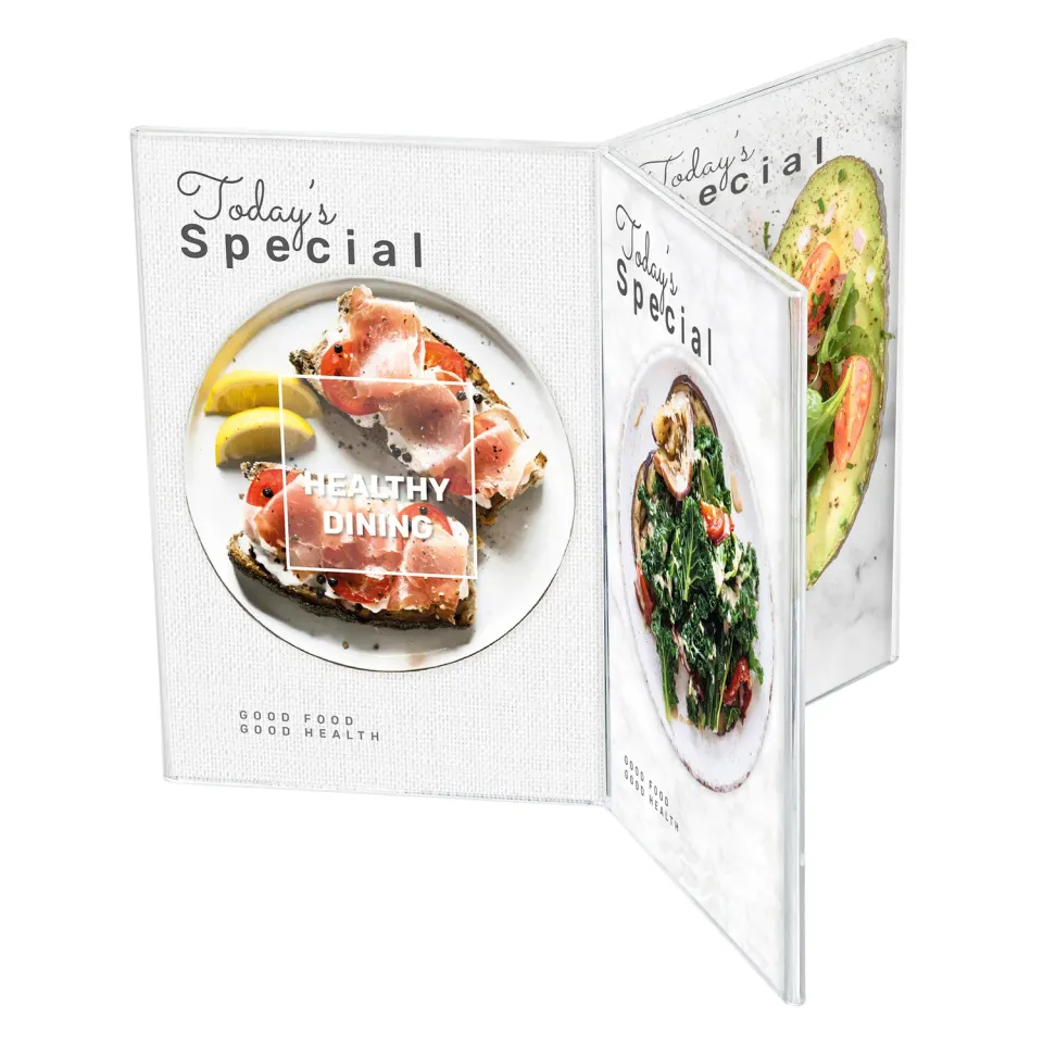 Deflecto 6-Sided Sign Menu skylthållare transparent