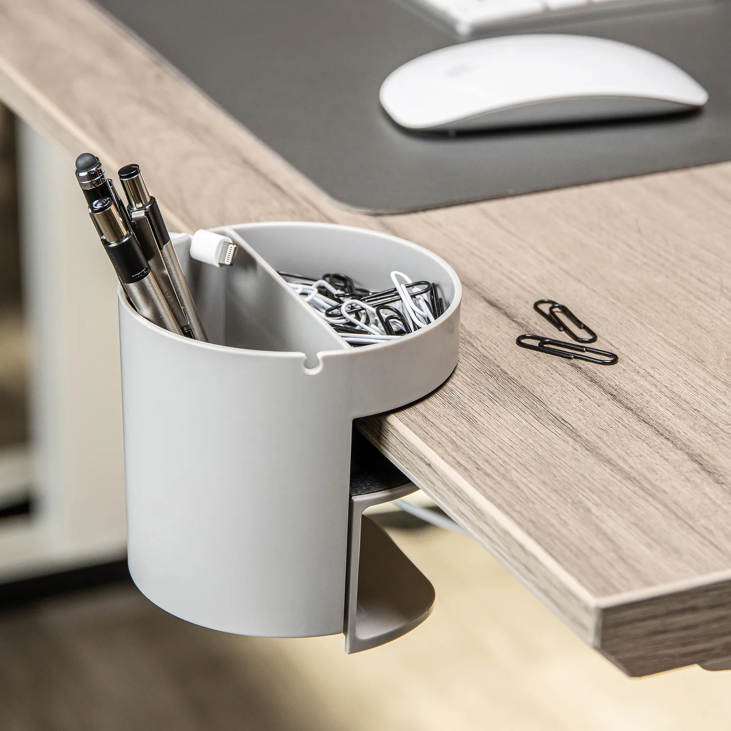 Deflecto Standing Desk Small Desk Organizer pennkopp med klämma