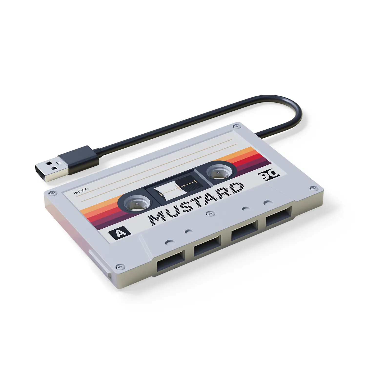Mustard Cassette Hub USB-hubb 4-port kassett