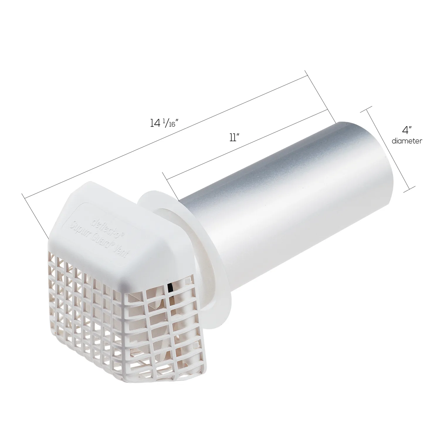Deflecto Louvered Vent Hood ventilgaller vit 10 cm med fågelskydd