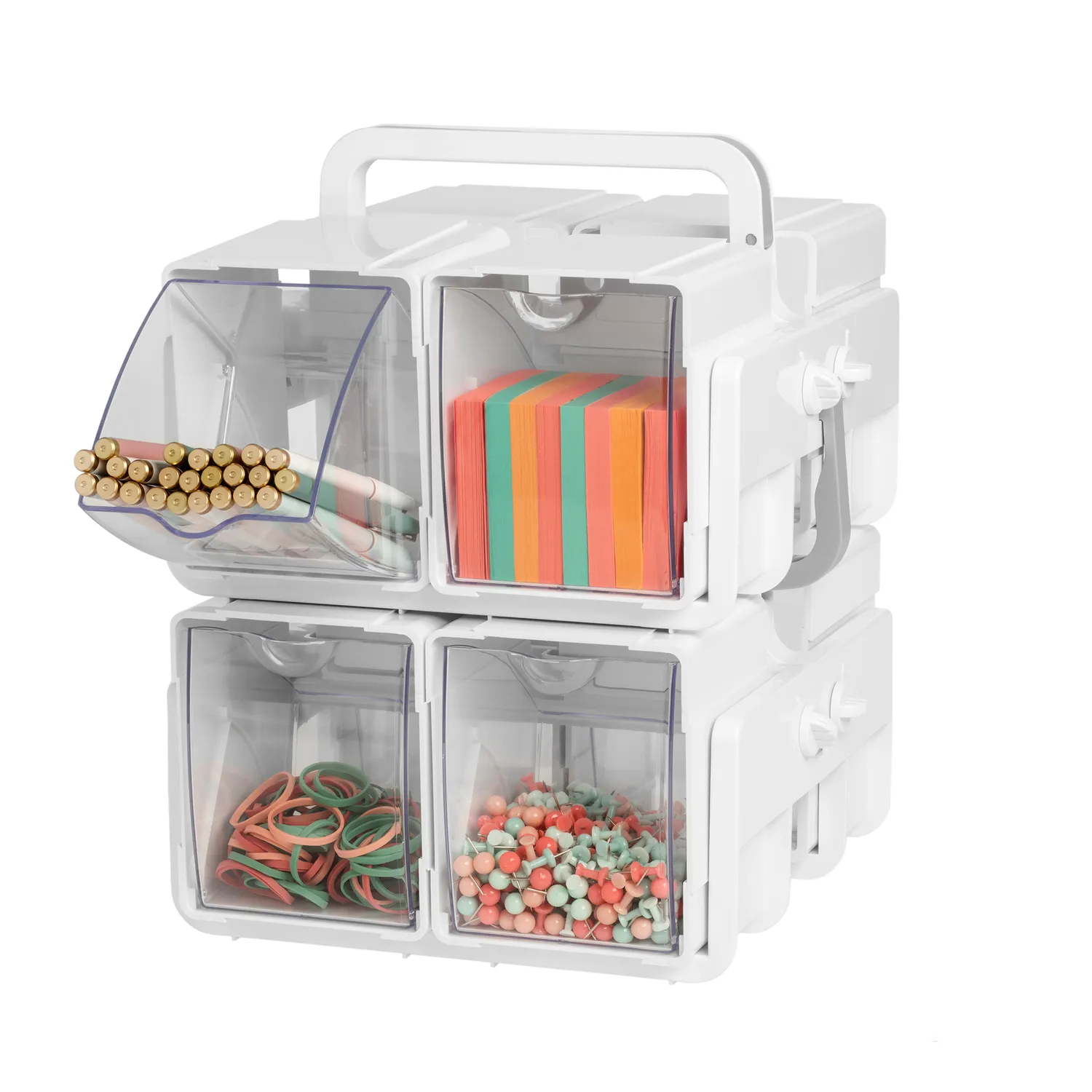 Deflecto Tilt Bin Caddy förvaringsbox lutande 2-pack 8 fack