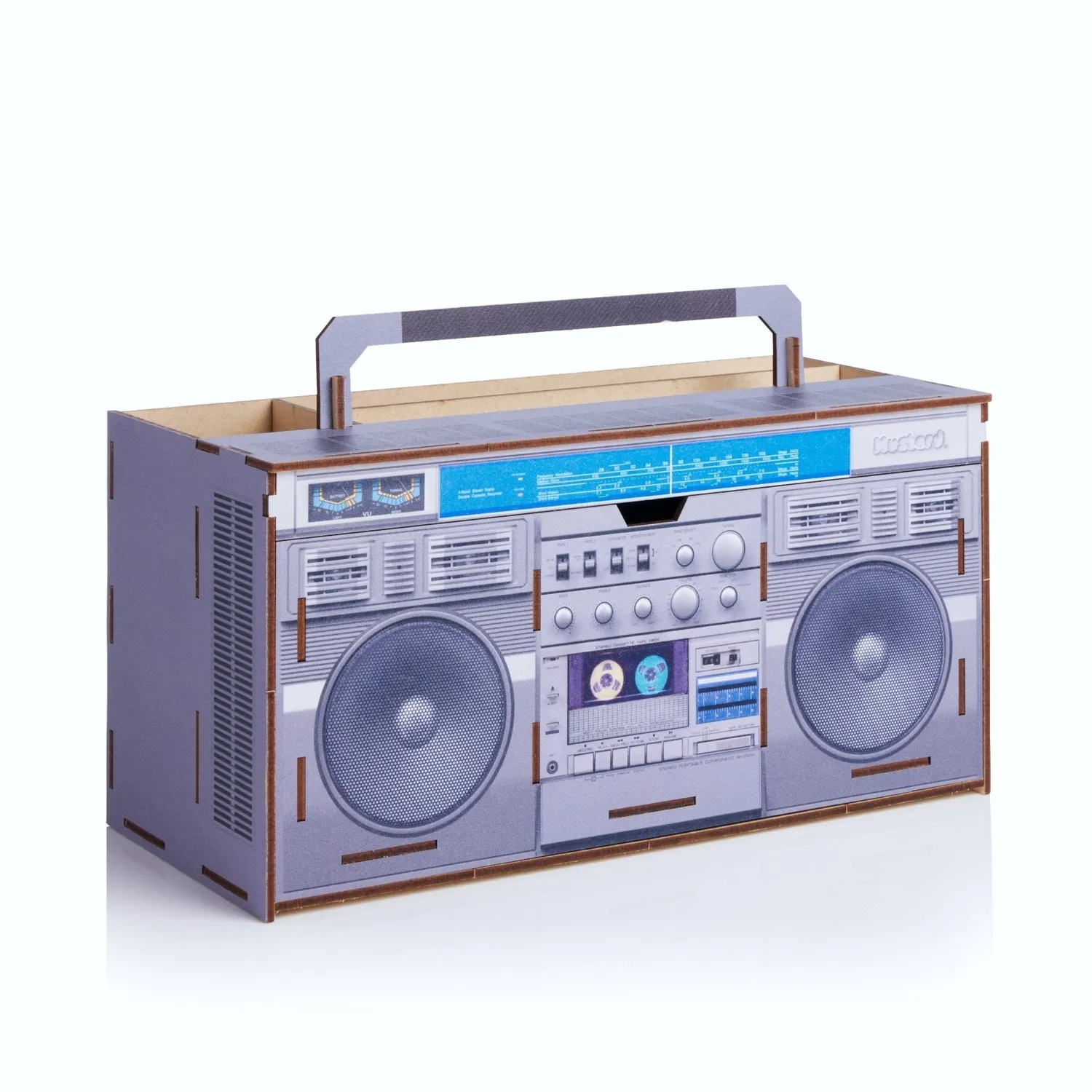 Mustard Boombox skrivbordsorganisatör retro MDF