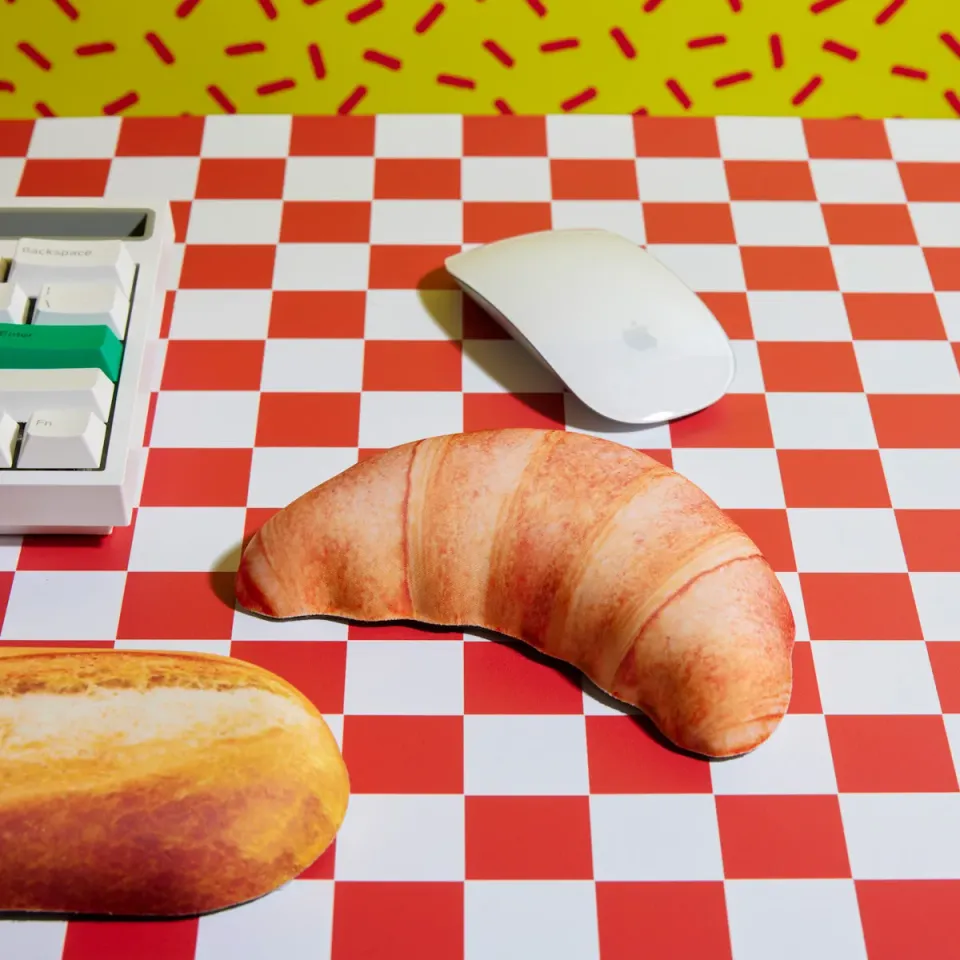 Mustard Croissant handledsstöd mus mjuk
