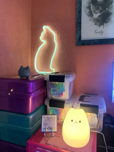 Mustard Cat Light Sitting LED-lampa katt USB