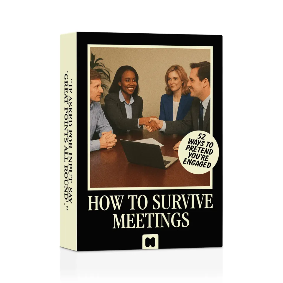 Mustard How To Survive Meetings kortlek 52 kort humor