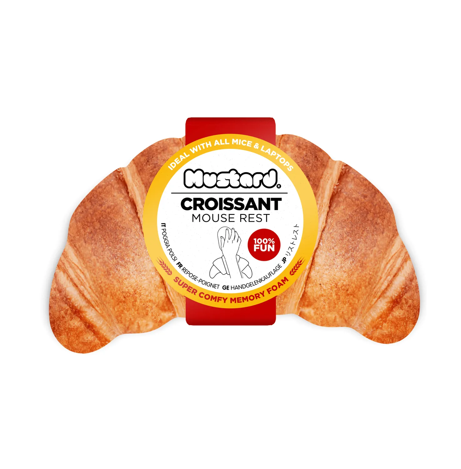 Mustard Croissant handledsstöd mus mjuk
