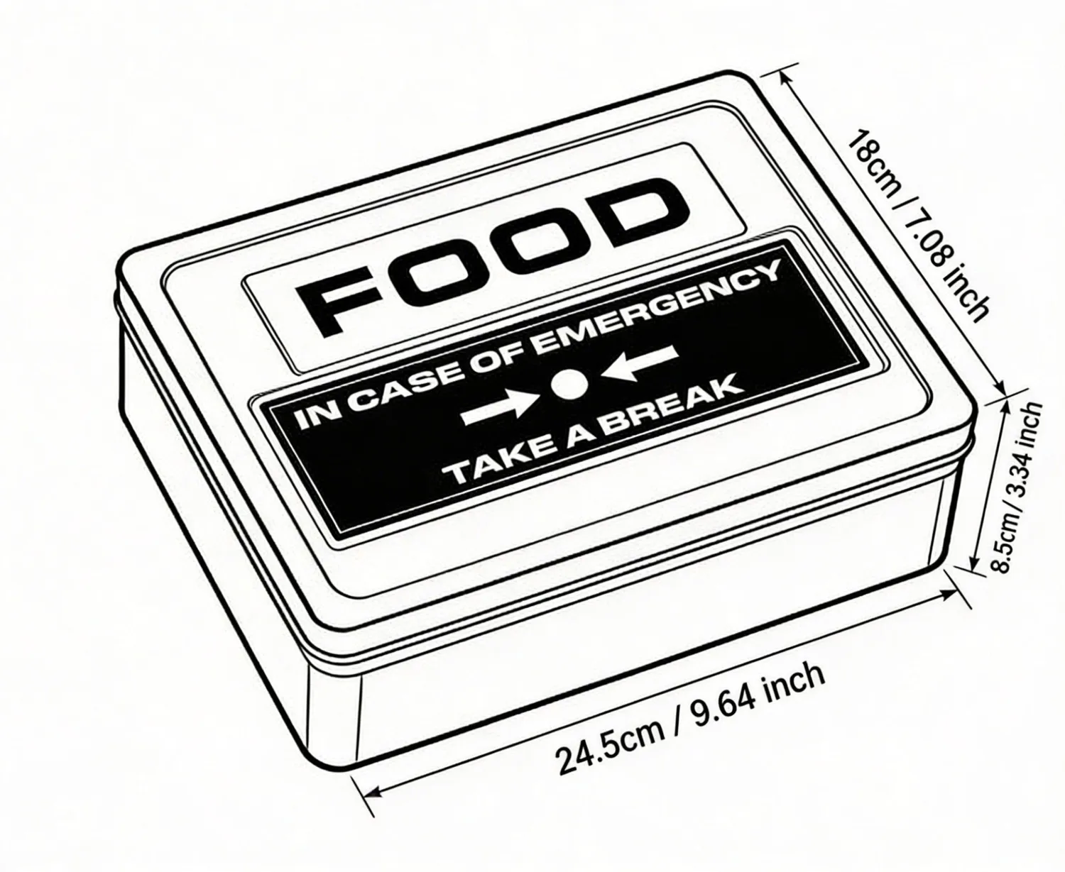 Mustard Emergency Snack Box plåtburk röd