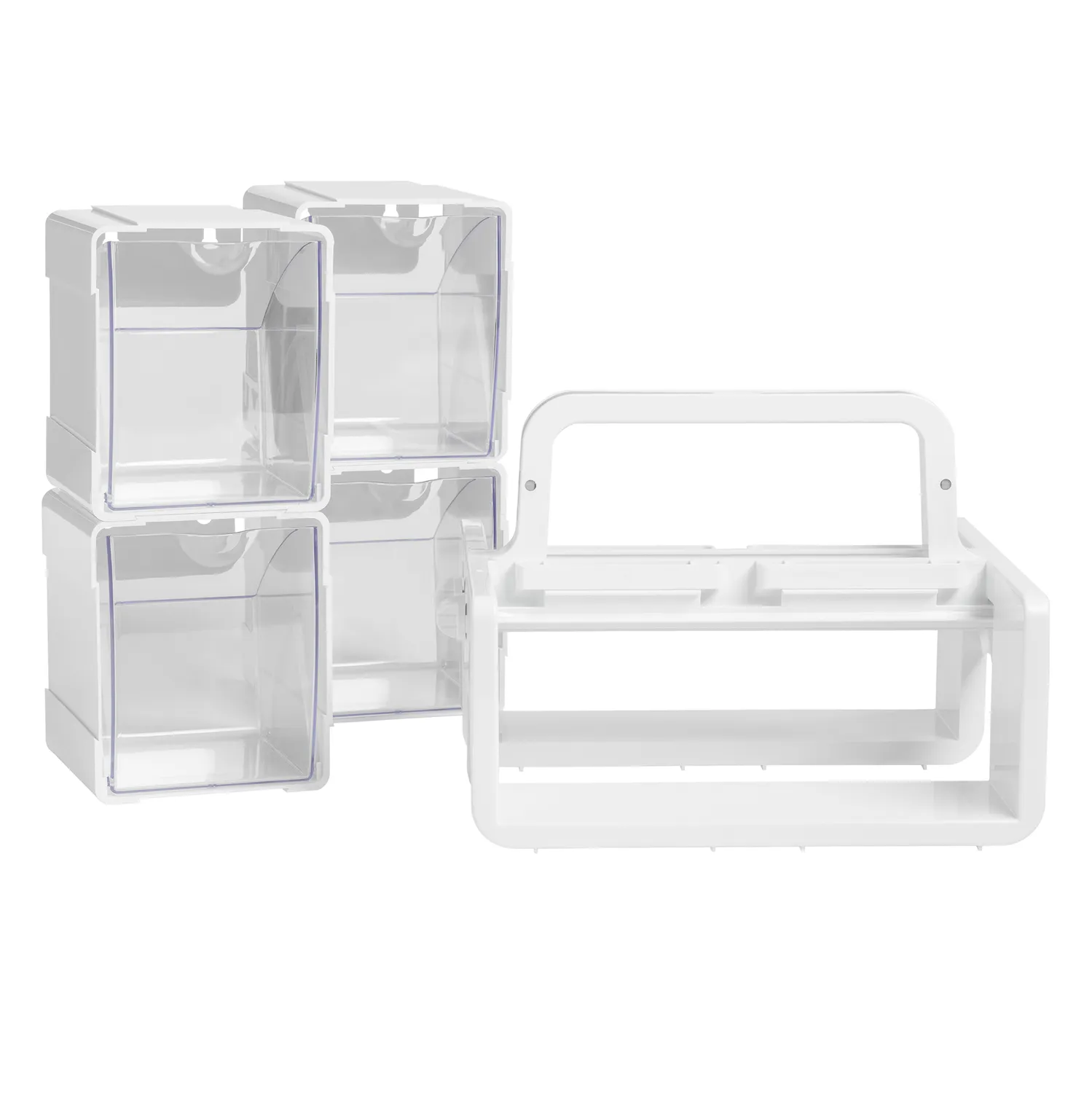 Deflecto Tilt Bin Single Stackable förvaringsbox 4 fack tiltbar