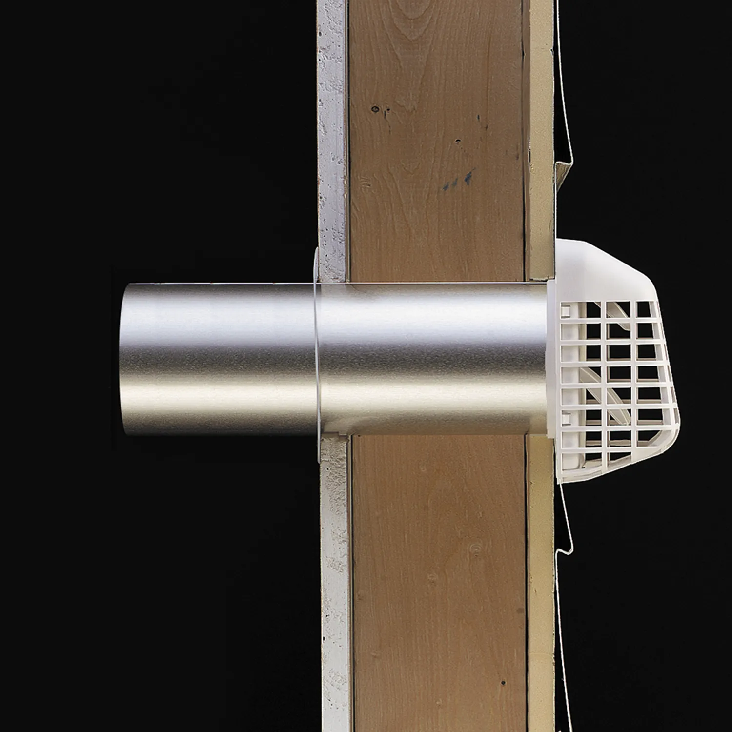 Deflecto Louvered Vent Hood ventilgaller vit 10 cm med fågelskydd