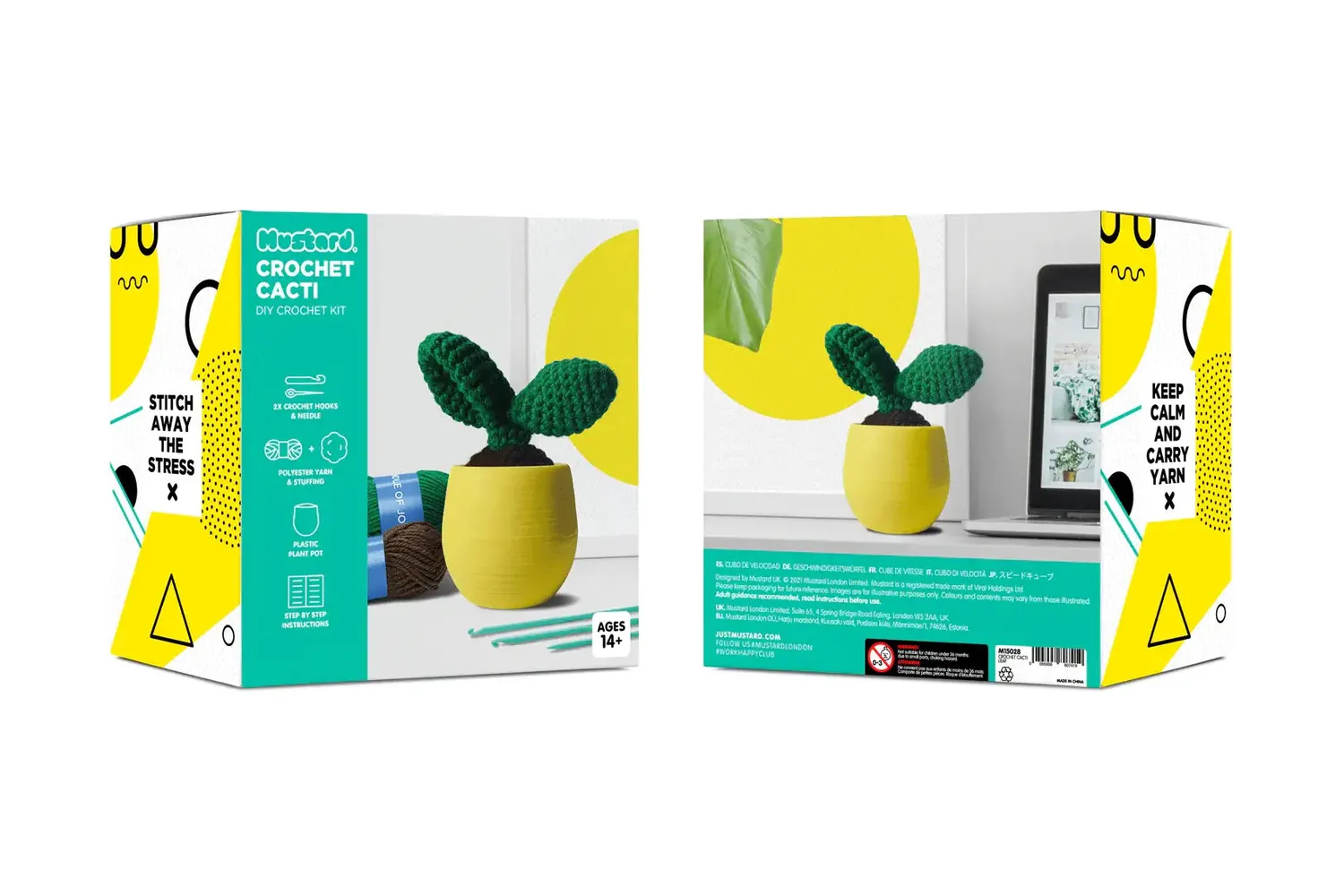 Mustard Cactus Leaf virkkit kaktus nybörjare