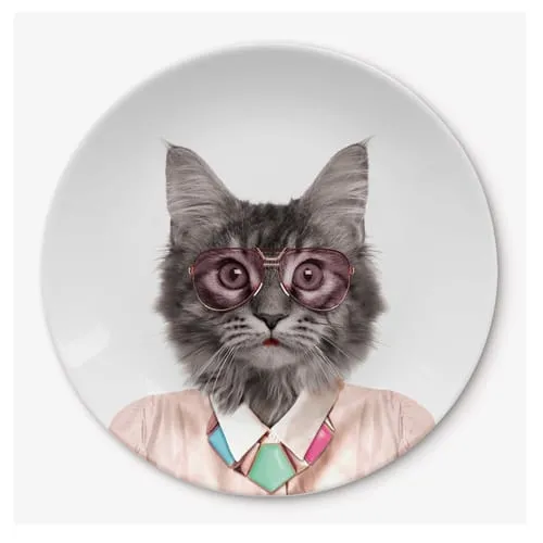 Mustard Wild Dining Courtney tallrik katt keramik