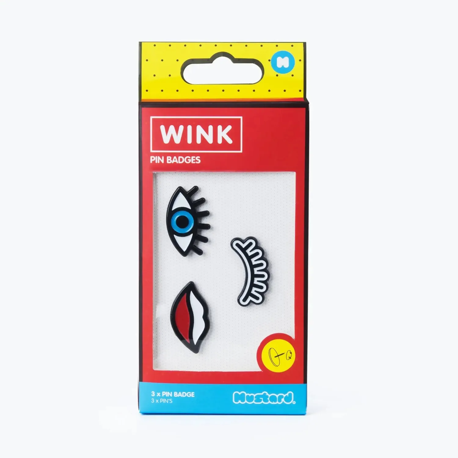 Mustard Wink emaljpin blinkande öga