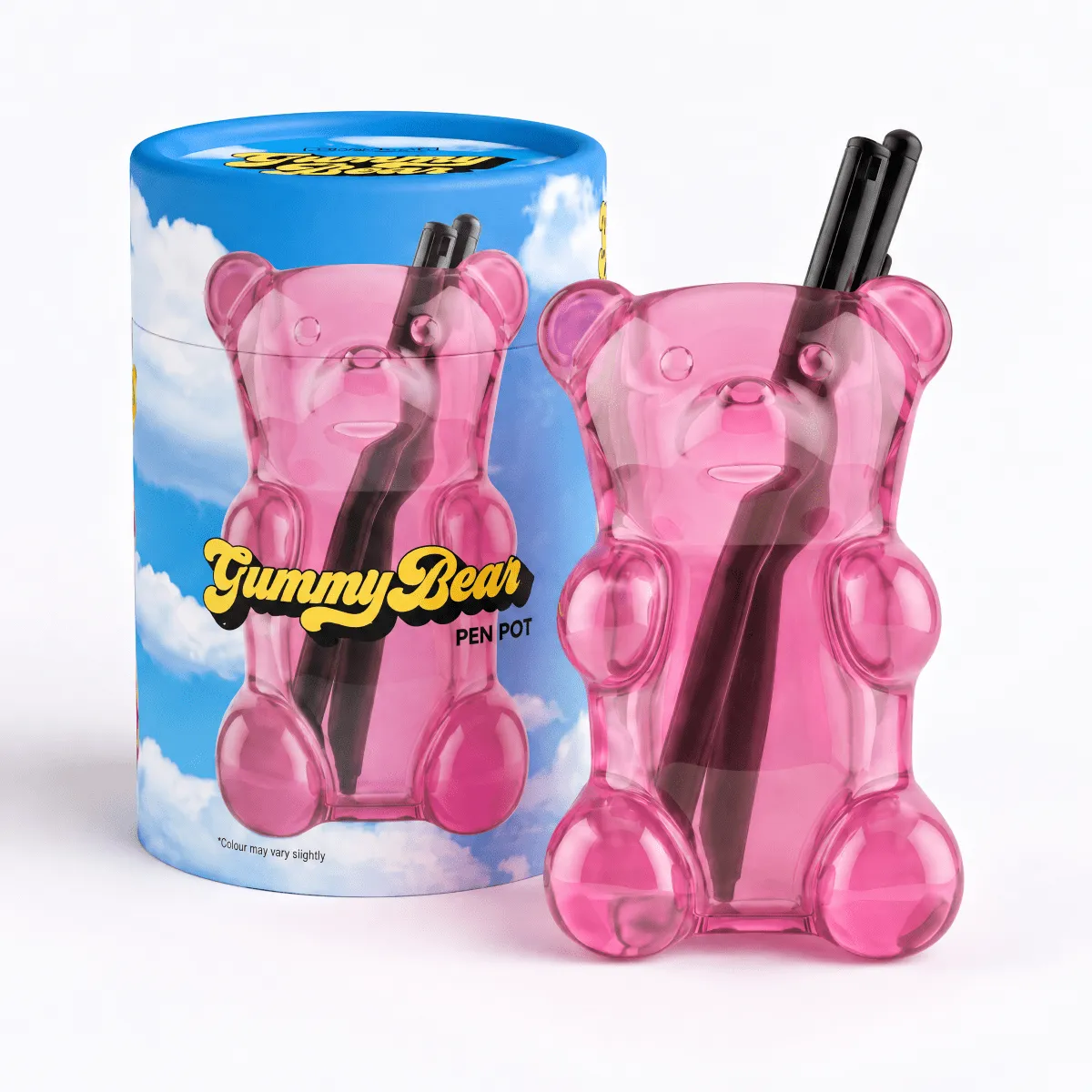 Mustard Gummy Bear pennhållare rosa gummibjörn