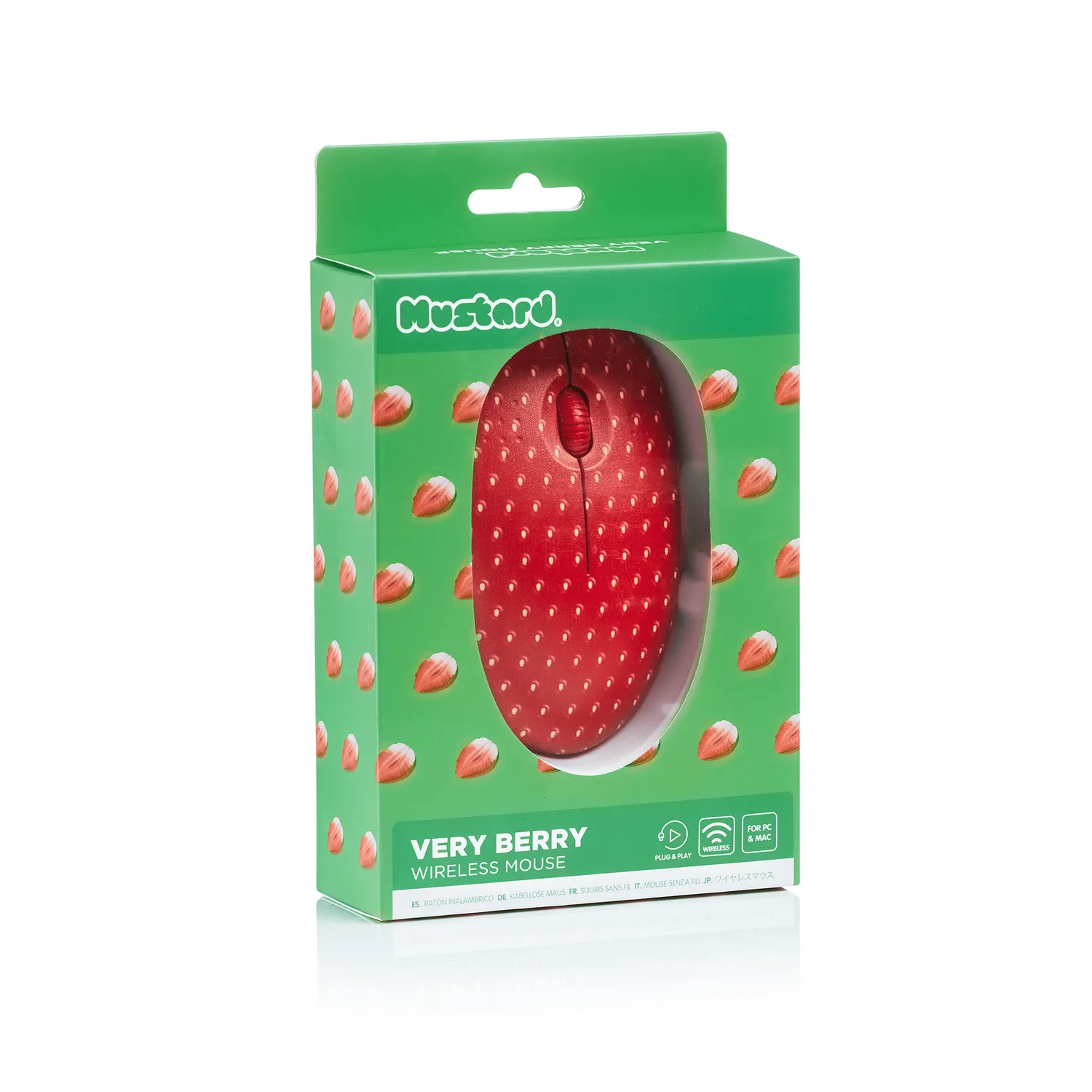 Mustard Very Berry trådlös datormus jordgubb