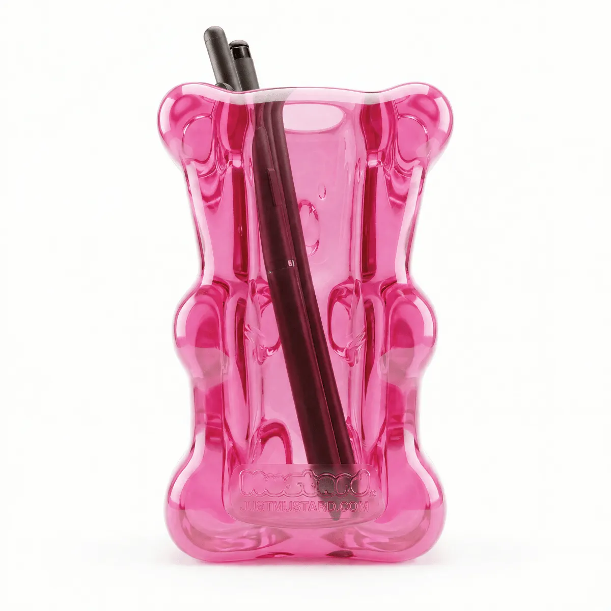 Mustard Gummy Bear pennhållare rosa gummibjörn