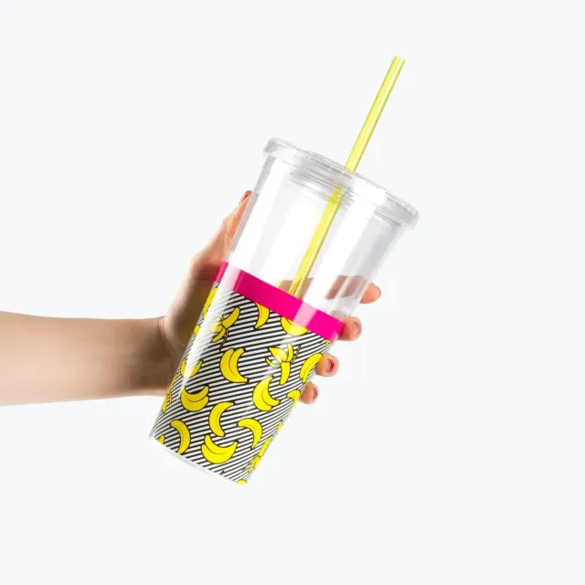 Mustard Banana Straw Cup sugrörsmugg banan