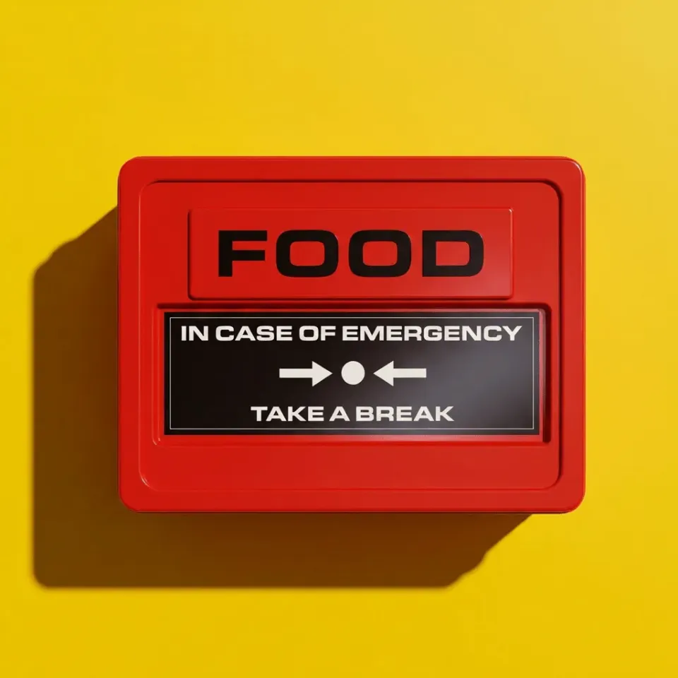 Mustard Emergency Snack Box plåtburk röd