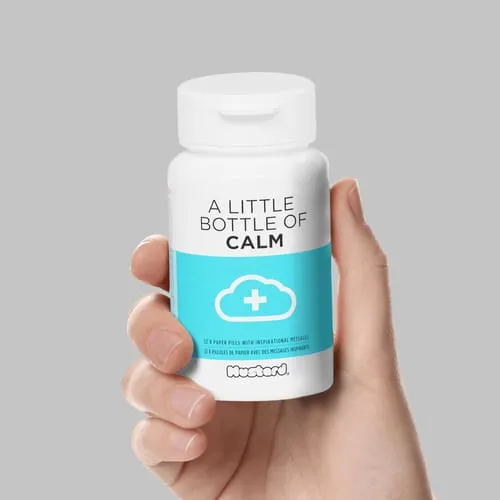 Mustard Bottle Of Calm present lugnpiller