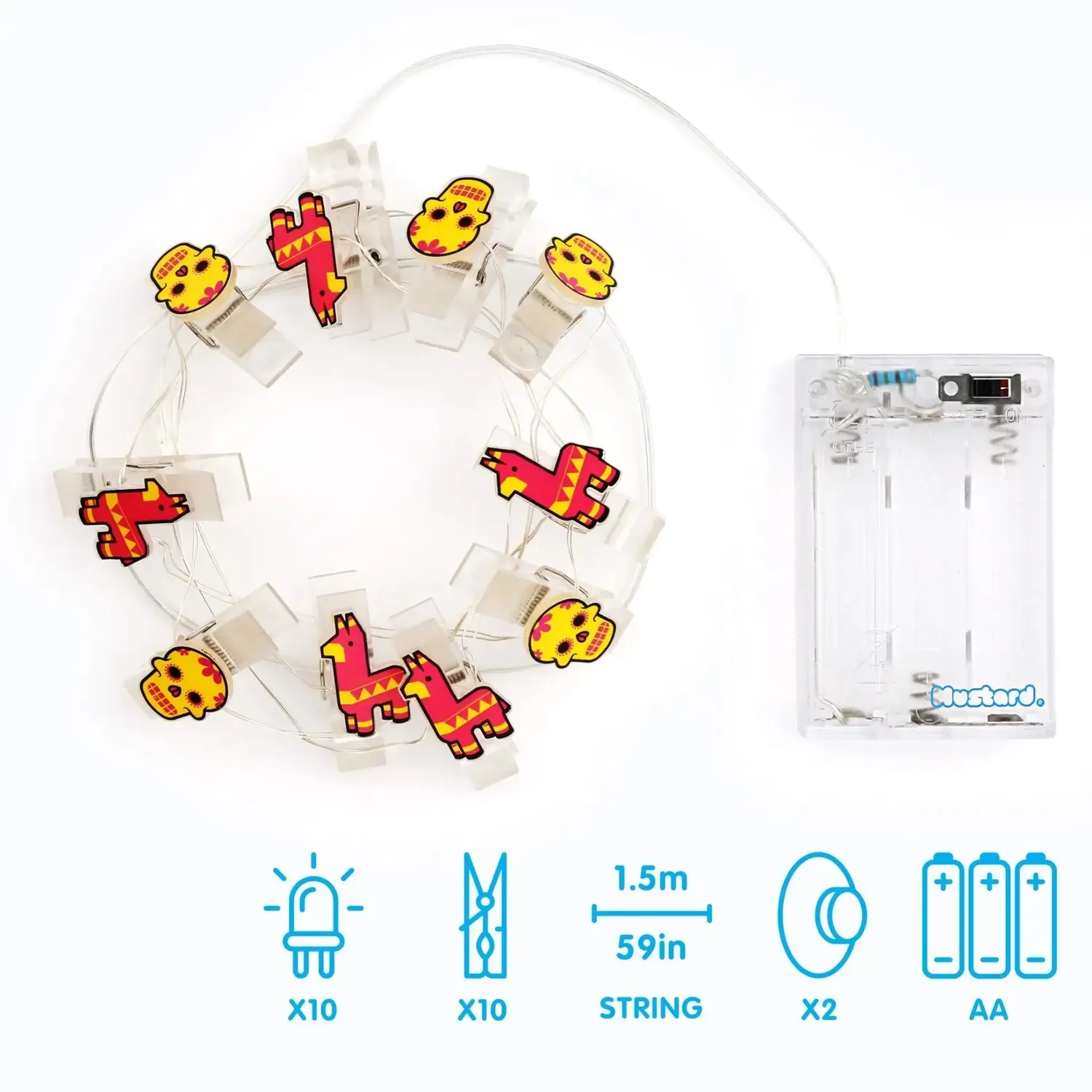 Mustard Pinata Light Clips ljusslinga 1,5 m