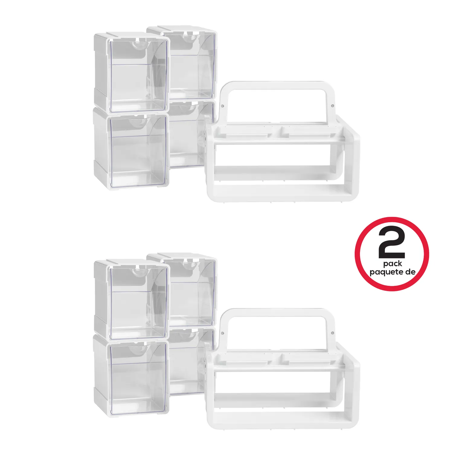 Deflecto Tilt Bin Caddy förvaringsbox lutande 2-pack 8 fack
