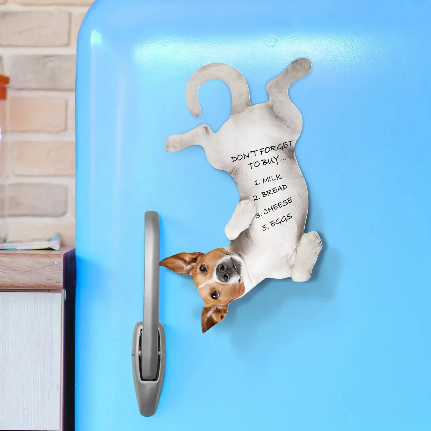 Mustard Dog hängande sticky notes hund