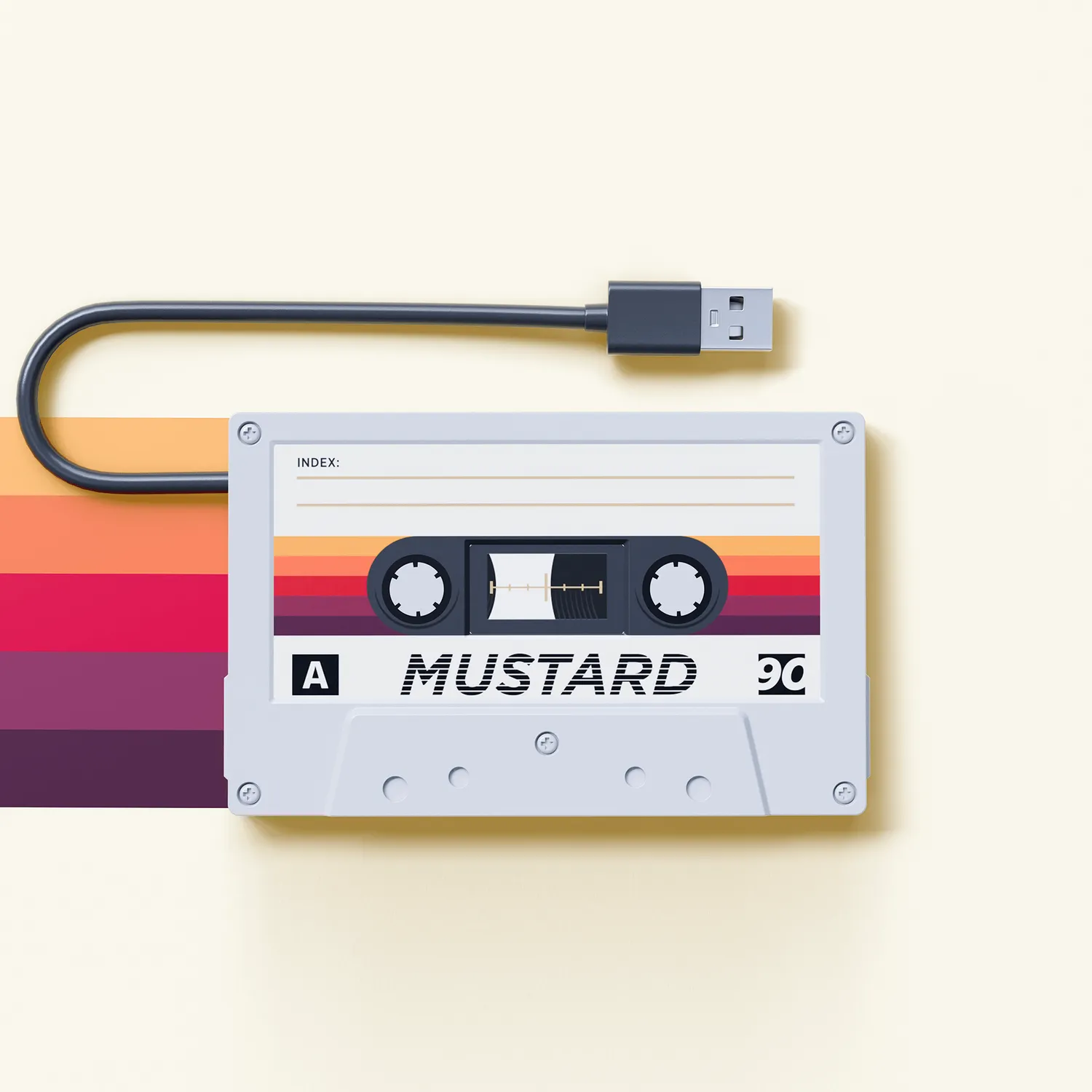 Mustard Cassette Hub USB-hubb 4-port kassett