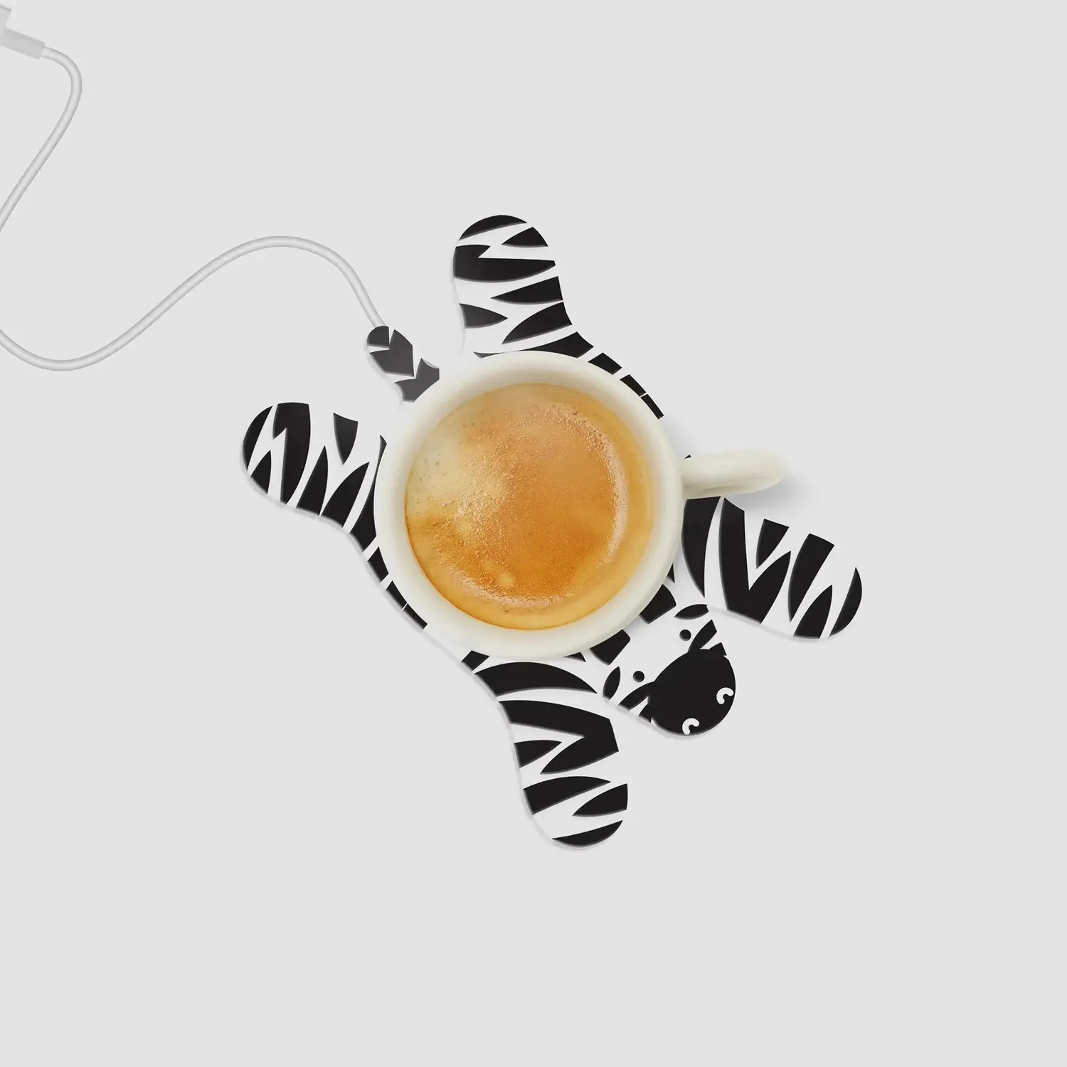 Mustard Sleepy Zebra muggvärmare USB zebramotiv