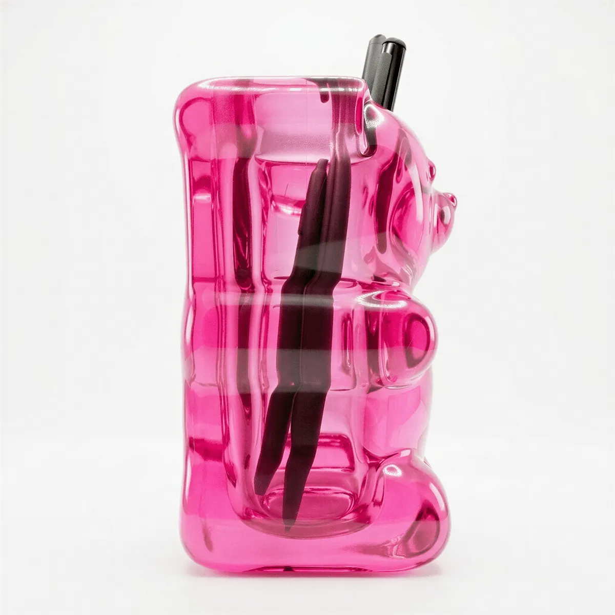 Mustard Gummy Bear pennhållare rosa gummibjörn