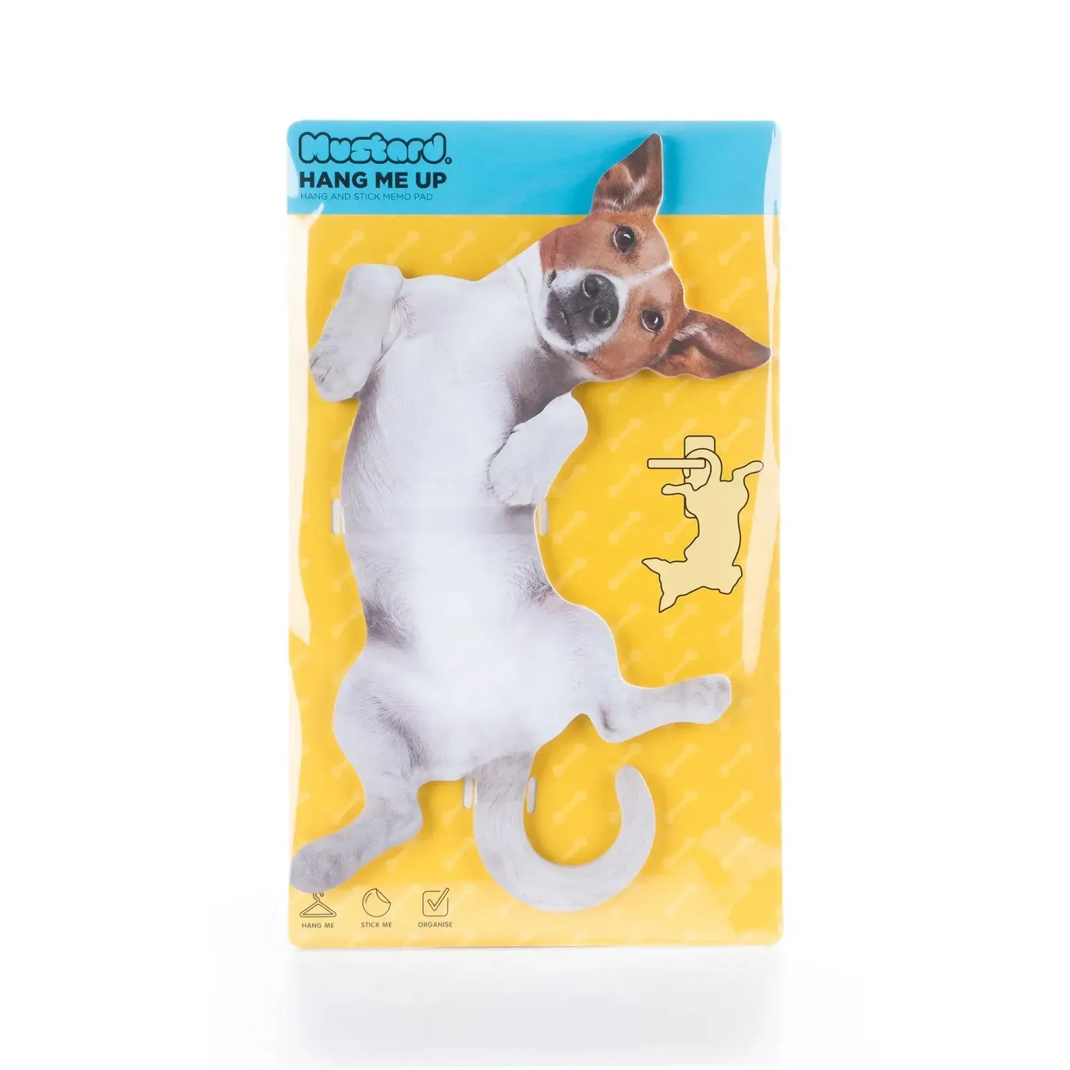 Mustard Dog hängande sticky notes hund