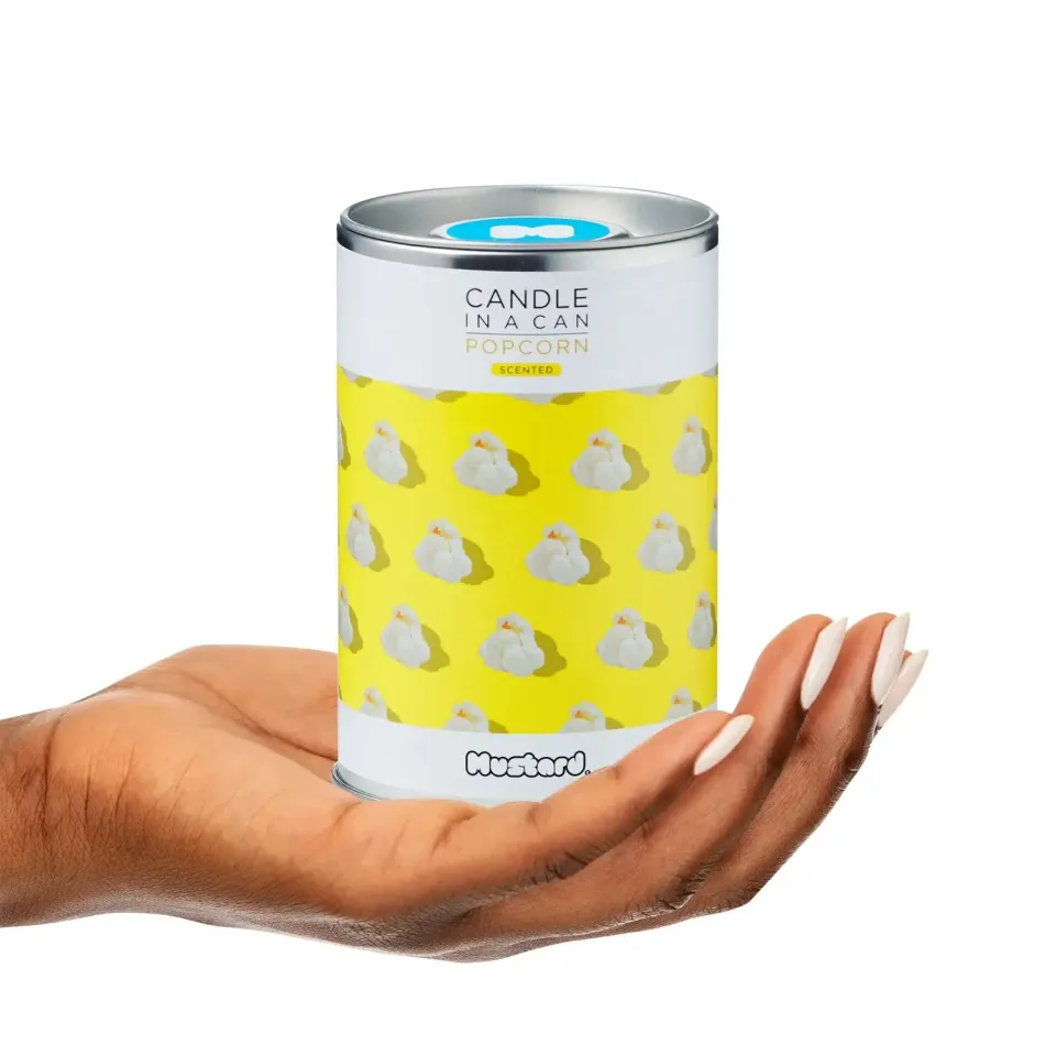 Mustard Candle In A Can Popcorn doftljus popcorndoft