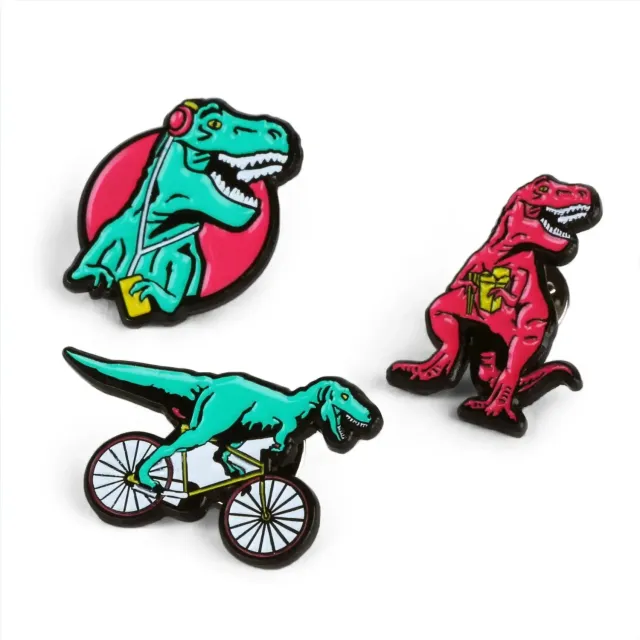 Mustard T-Rex emaljpin dinosaurie