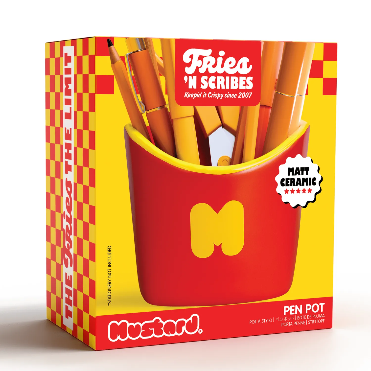Mustard Fries N Scribes pennburk keramik pommes