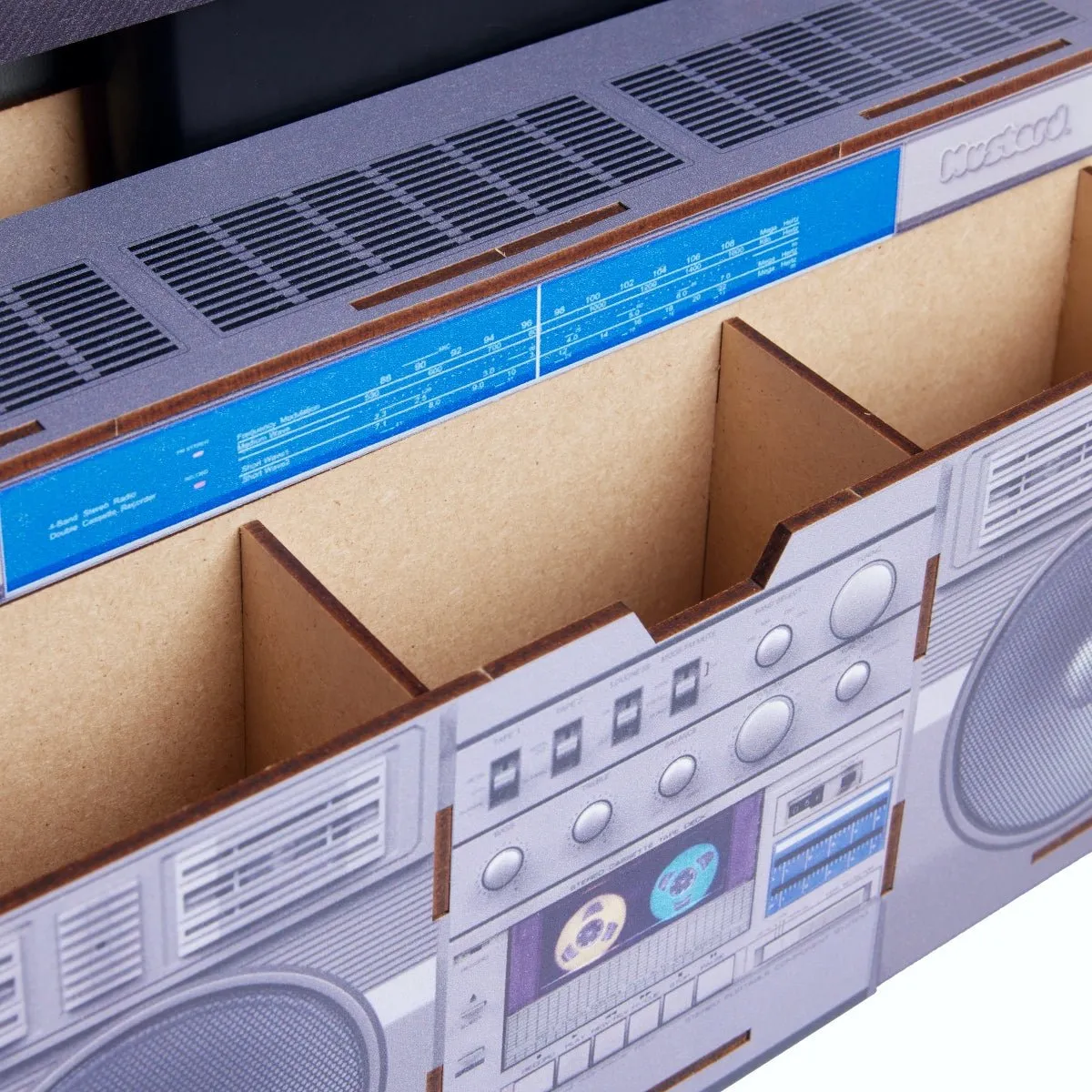 Mustard Boombox skrivbordsorganisatör retro MDF