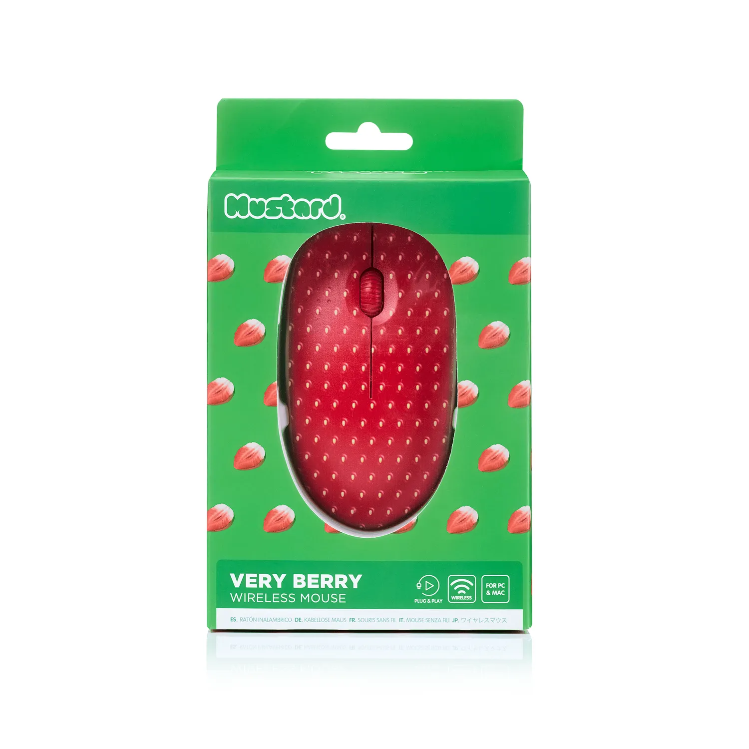 Mustard Very Berry trådlös datormus jordgubb