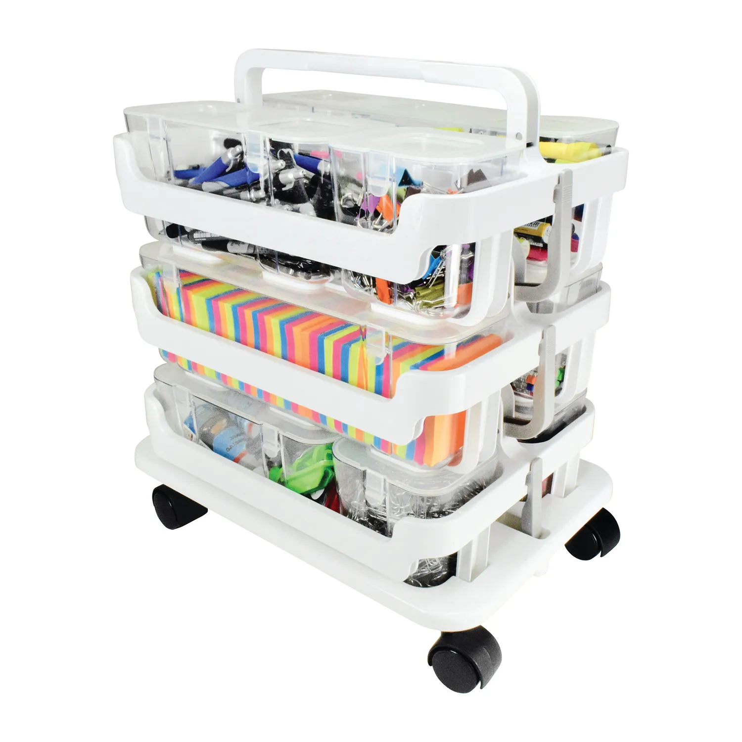 Deflecto Stackable Caddy förvaringsbox 3-pack transparent