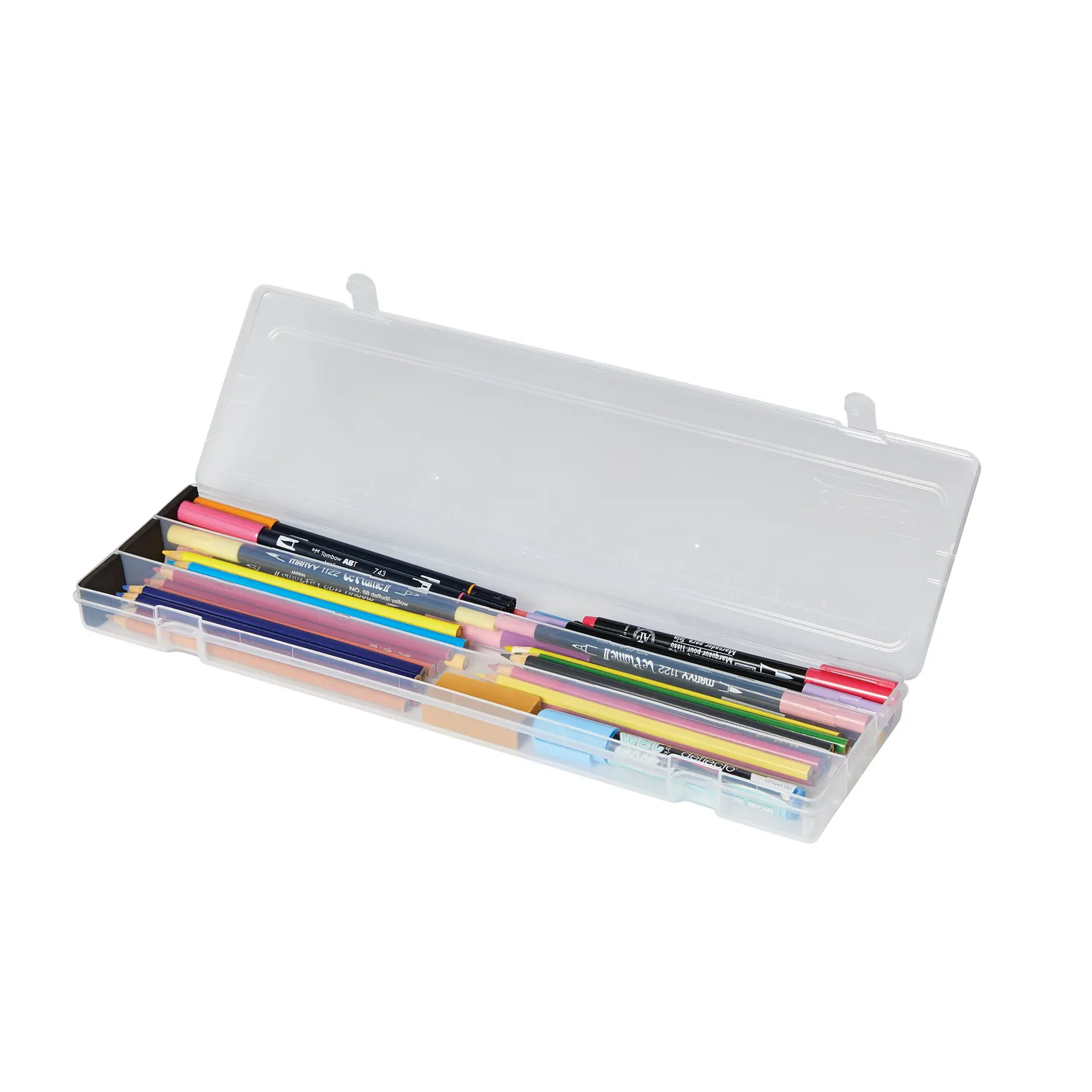 Deflecto Art Box förvaringsbox penslar linjal
