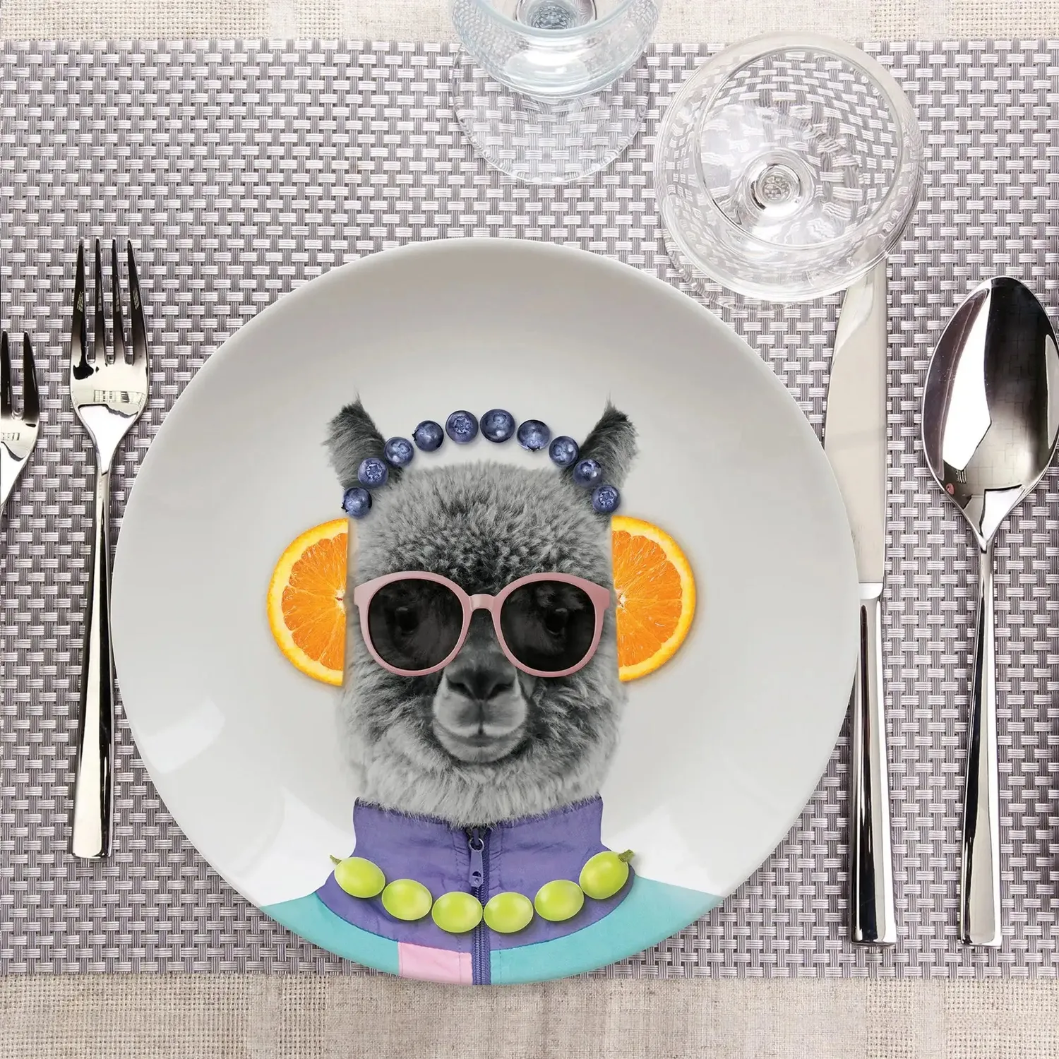 Mustard Andy Alpaca Plate tallrik lila