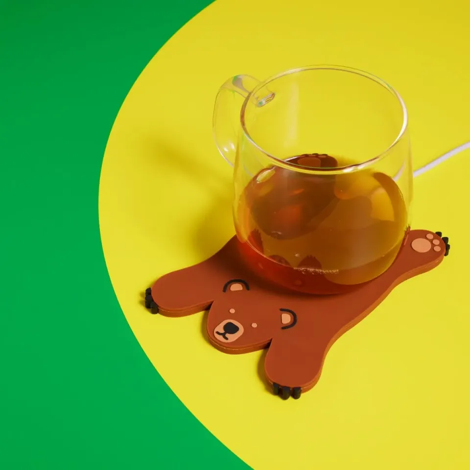 Mustard Sleepy Bear muggvärmare USB björn